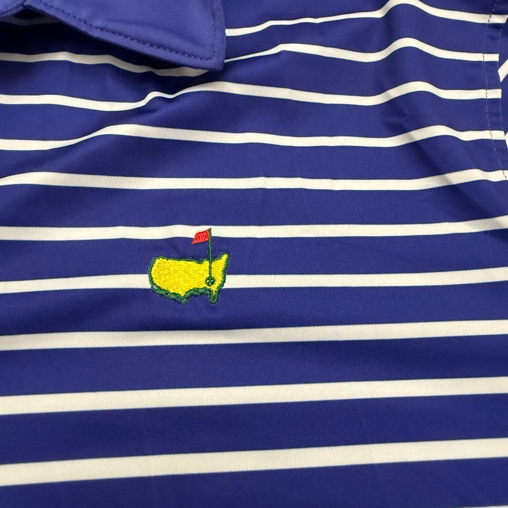Masters Tech Classic Blue and White Striped Polo Shirt - Picture 3 of 4